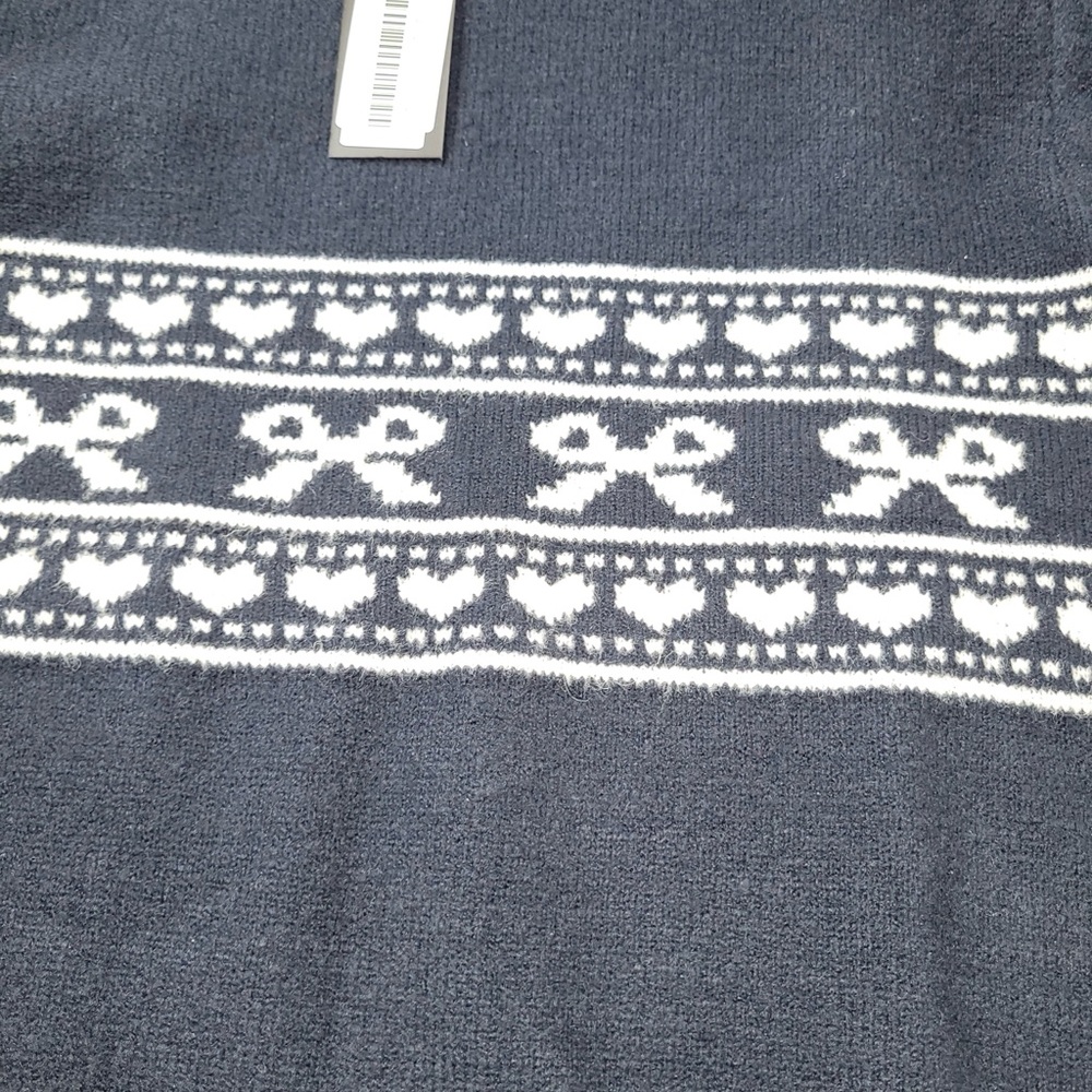 Motel Rocks Knitted Jumper Sweaters In Peacoat With Fairisle Bow Size M, NWT - Picture 12 of 12